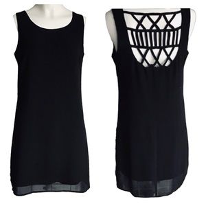 Want & Need - Semi- Sheer Sleeveless Cocktail/Casual Dress w/ Lattice Back S